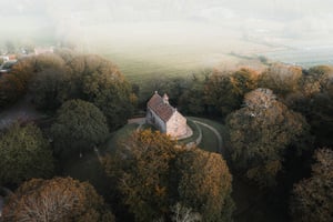 An old church on a hill