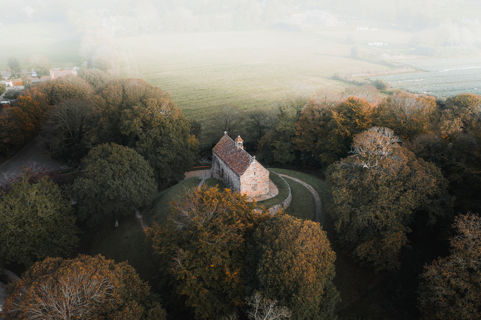 An old church on a hill